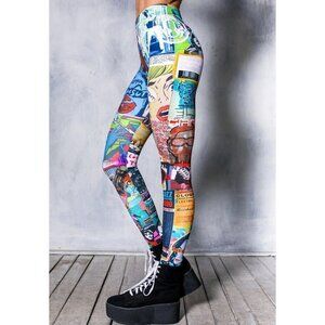 Devil Walking Women's Y2K 90's Pop Art Leggings sz(XS)